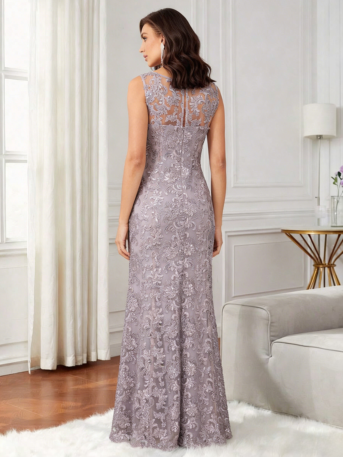 Scoop Neck Sleeveless Appliques Mother of the Bride Dresses