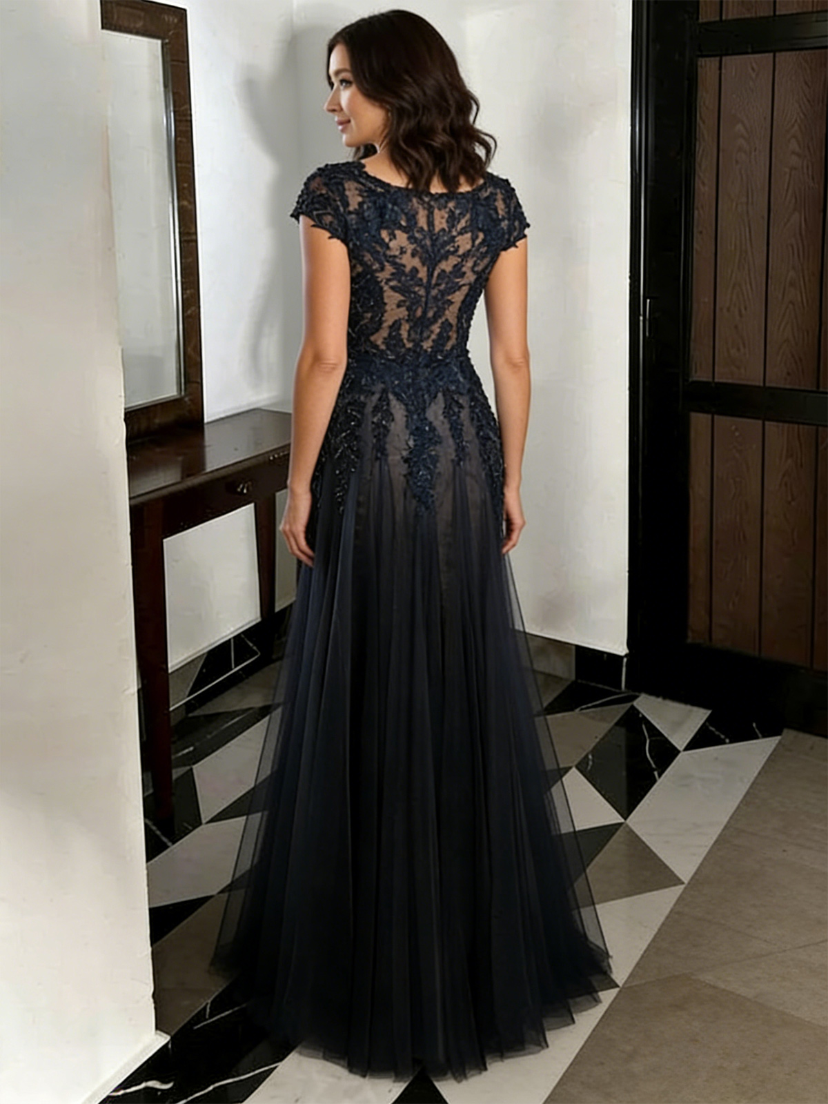 V Neck Appliques Sleeveless A Line Mother of the Bride Dresses