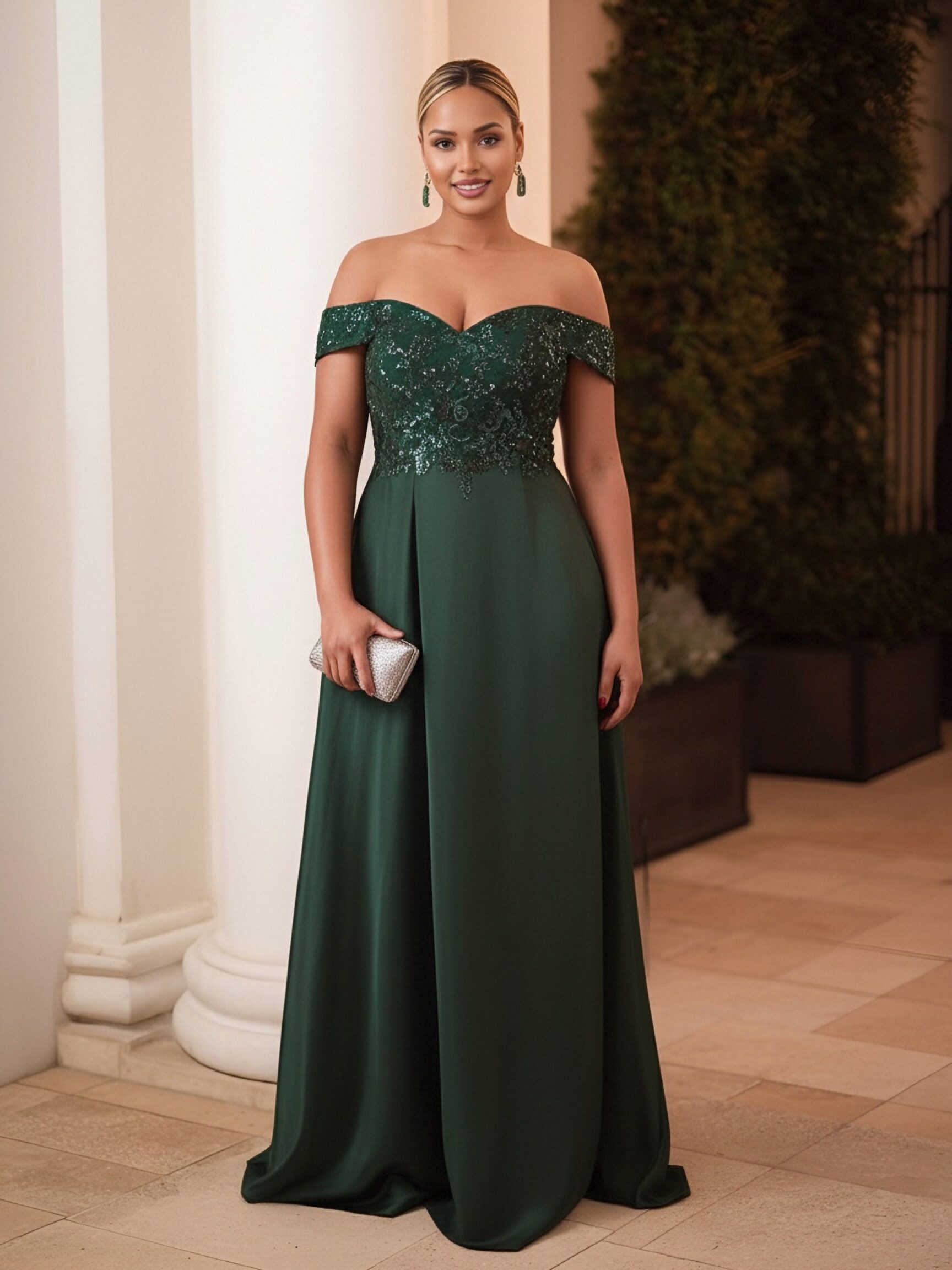 Off Shoulder Appliques Satin Mother of the Bride Dresses