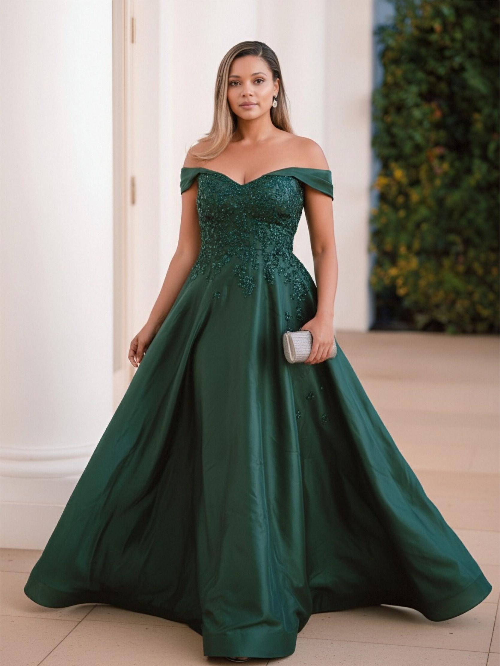 Off Shoulder A Line Satin Mother of the Bride Dresses