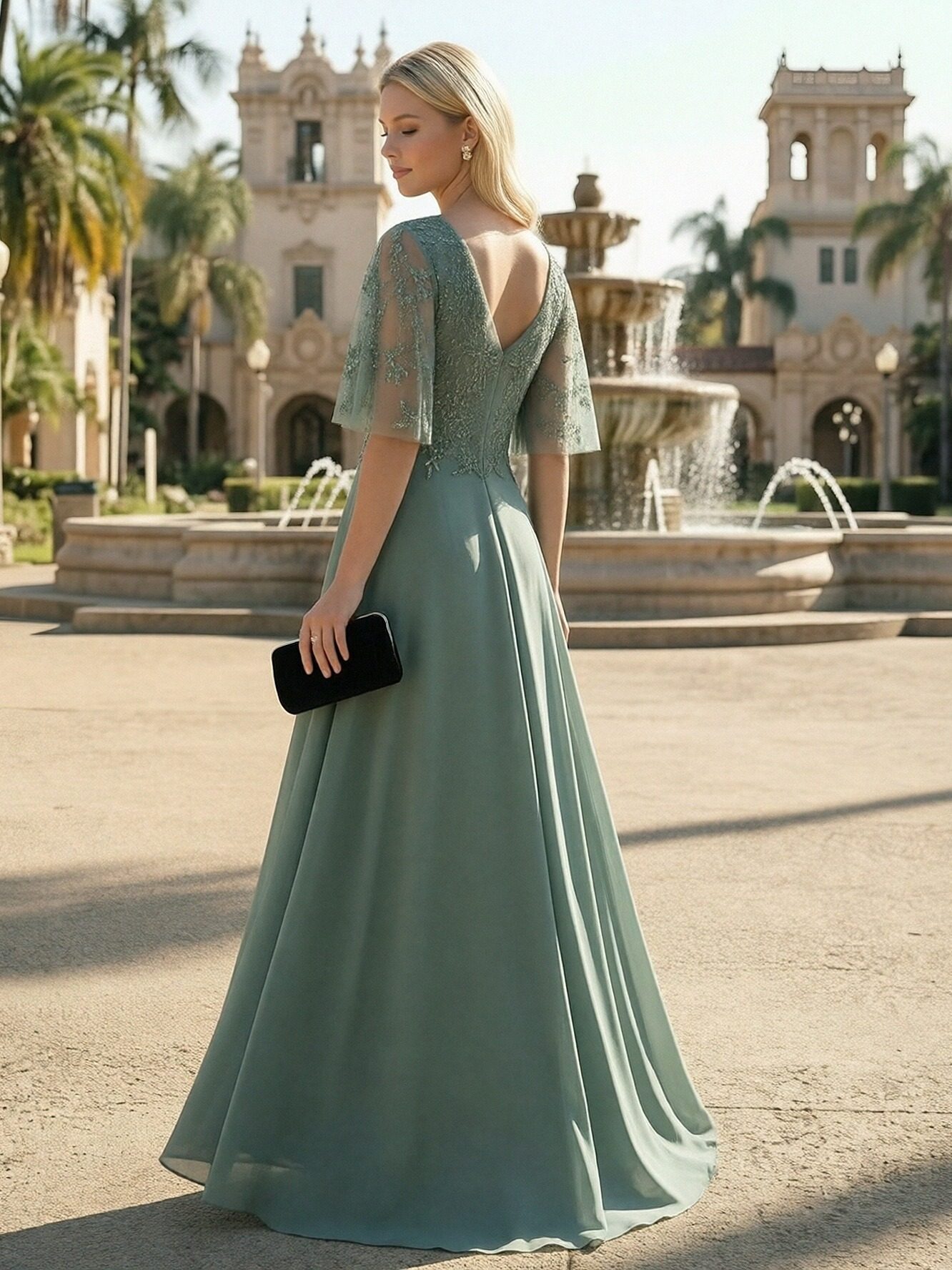 Half Sleeves Appliques Lace Mother of the Bride Dresses