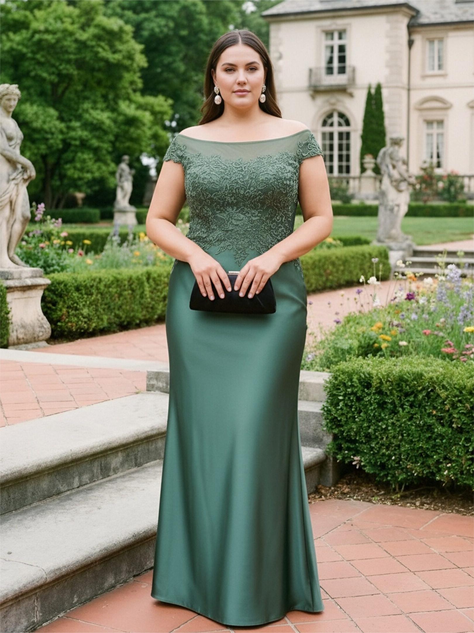 Off Shoulder Appliques Lace Mother of the Bride Dresses