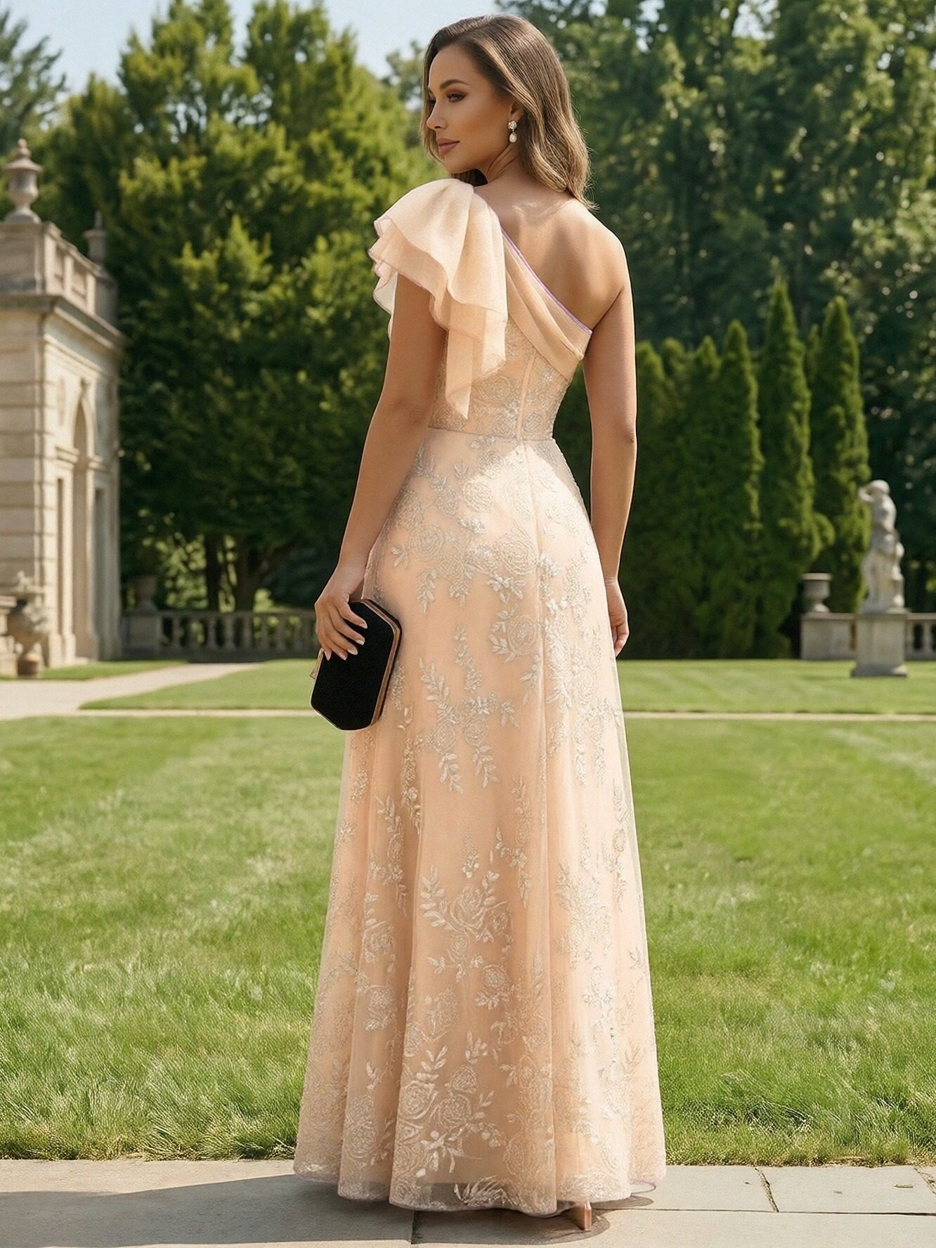 One Shoulder Tulle Mother of the Bride Dresses