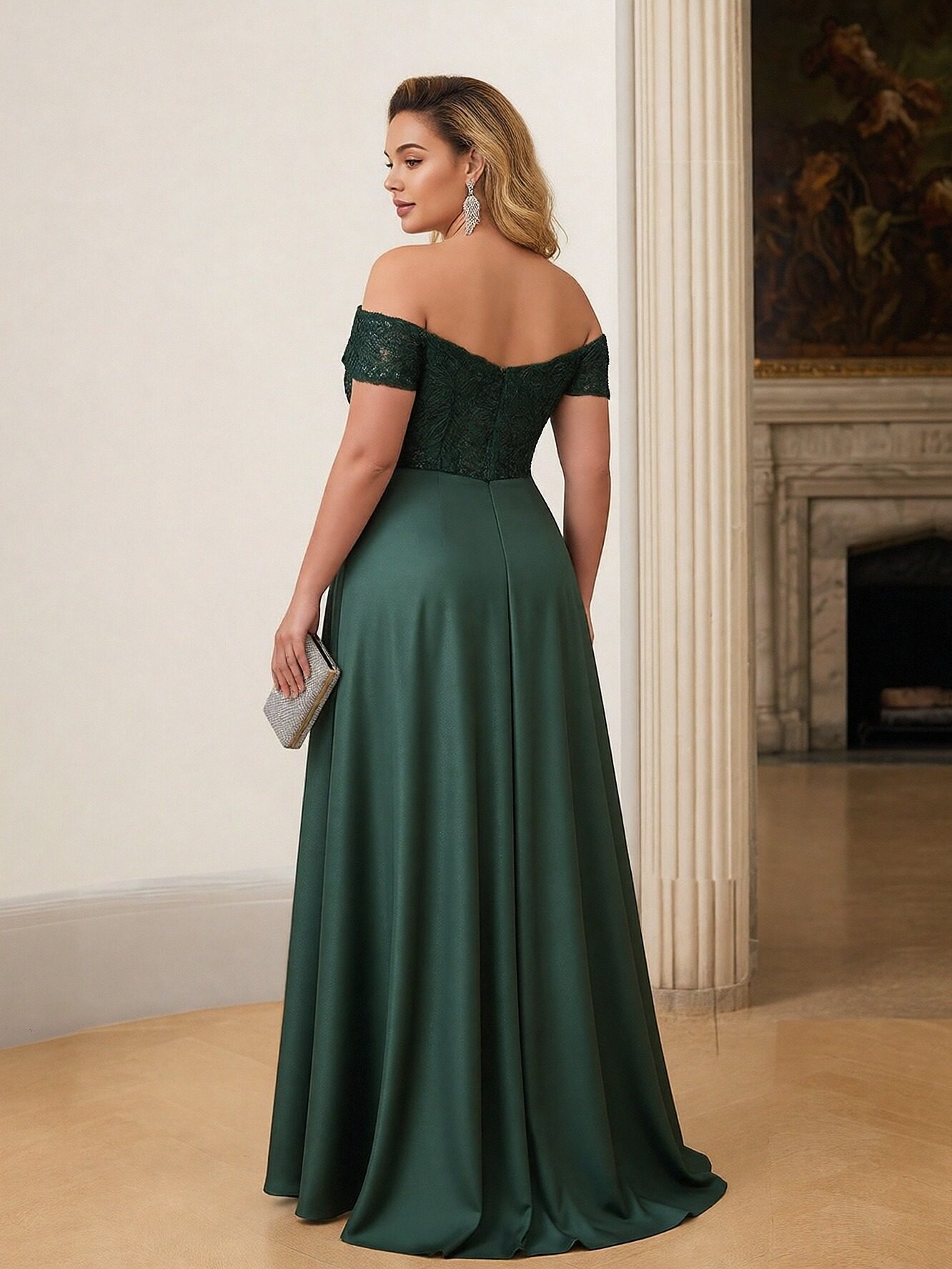 Off Shoulder Satin Mother of the Bride Dresses