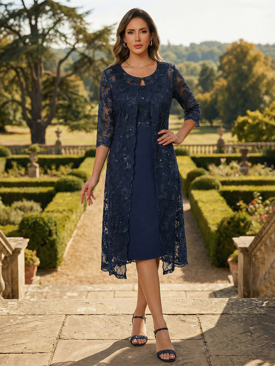 2 Pieces Appliques Chiffon Mother of the Bride Dresses