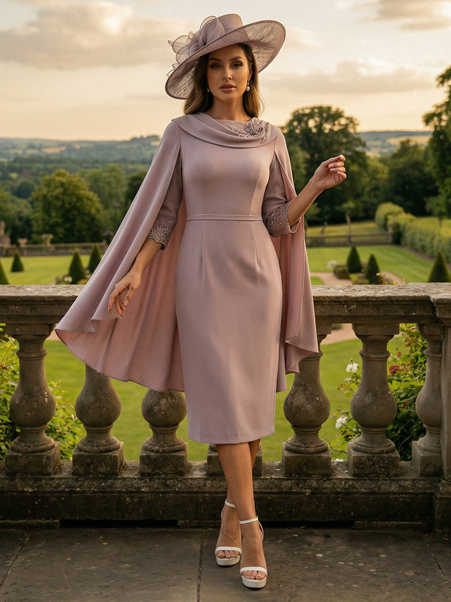 Scoop Neck 2 Pieces Beaded Mother of the Bride Dresses