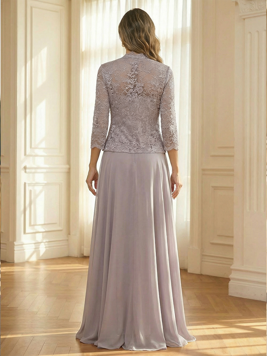 Scoop Neck Appliques Chiffon Mother of the Bride Dresses
