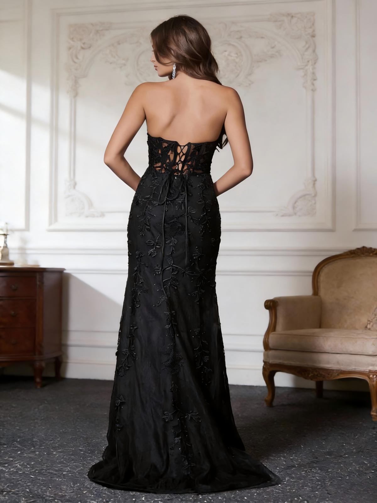 Sweetheart Sleeveless Mermaid Prom Dresses with Slit