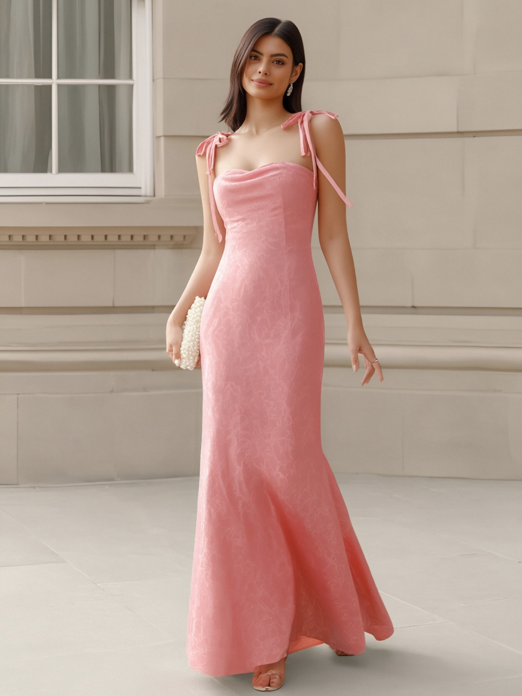 Spaghetti Straps Mermaid Chiffon Sleeveless Formal Dresses