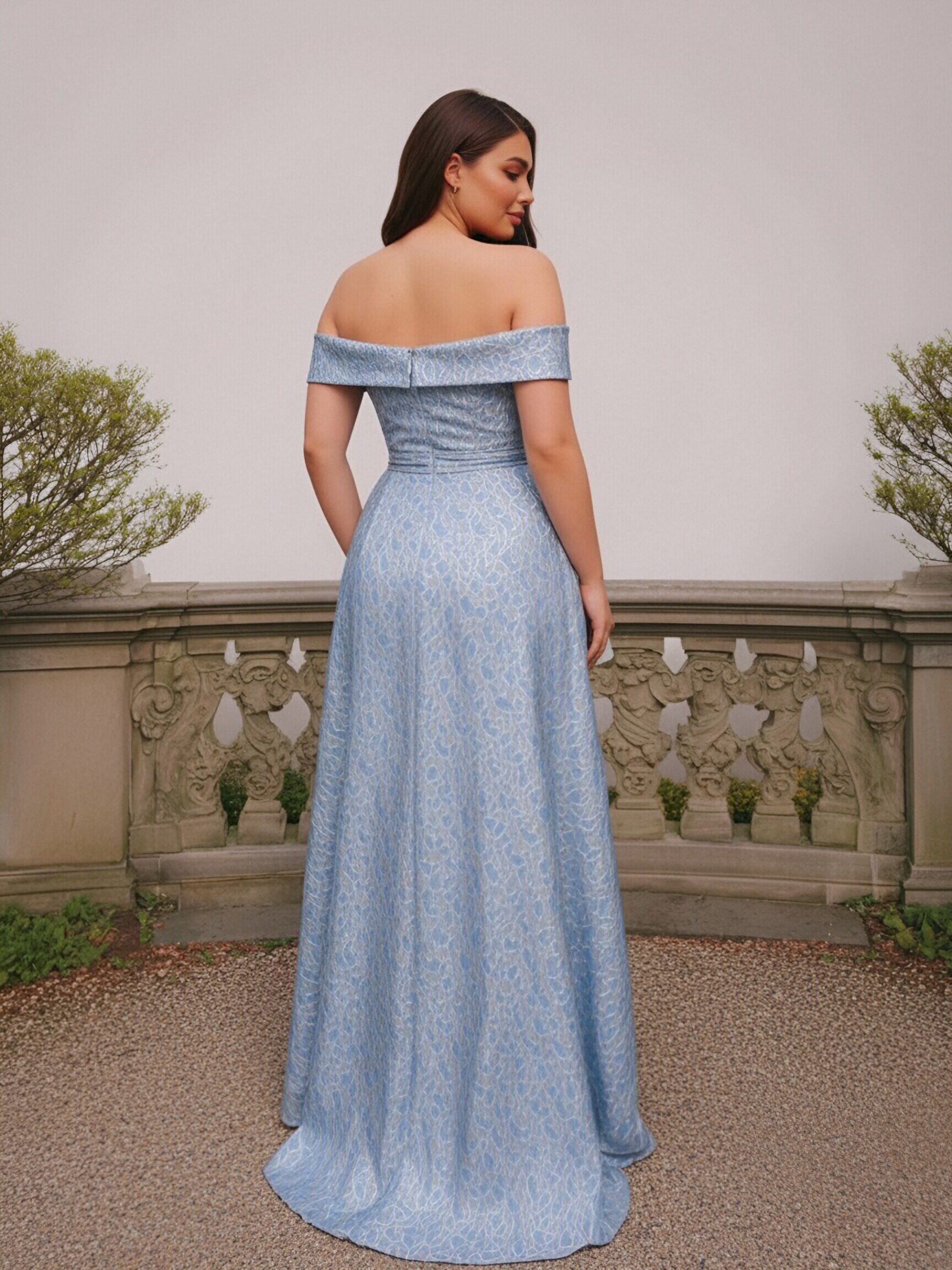 Off Shoulder Sweetheart A Line Formal Dresses with Slit