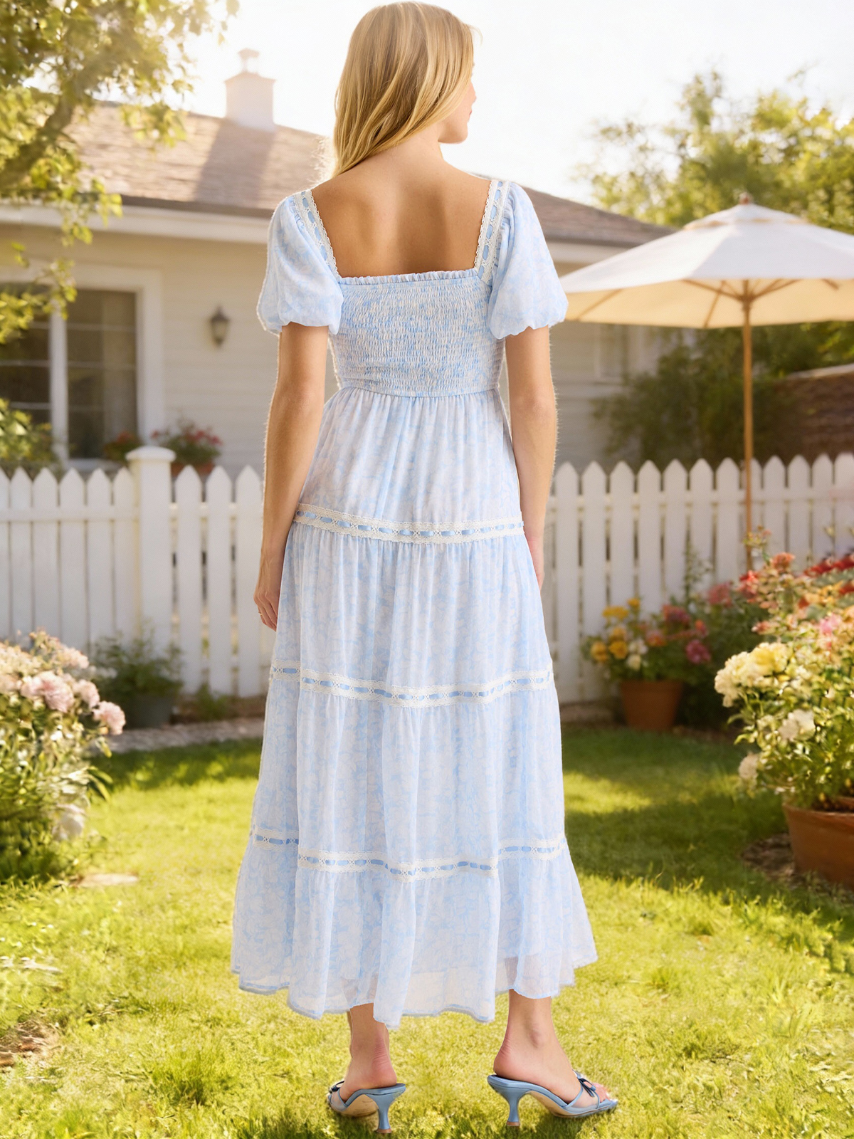 Short Sleeves Floral A Line Holiday Dresses