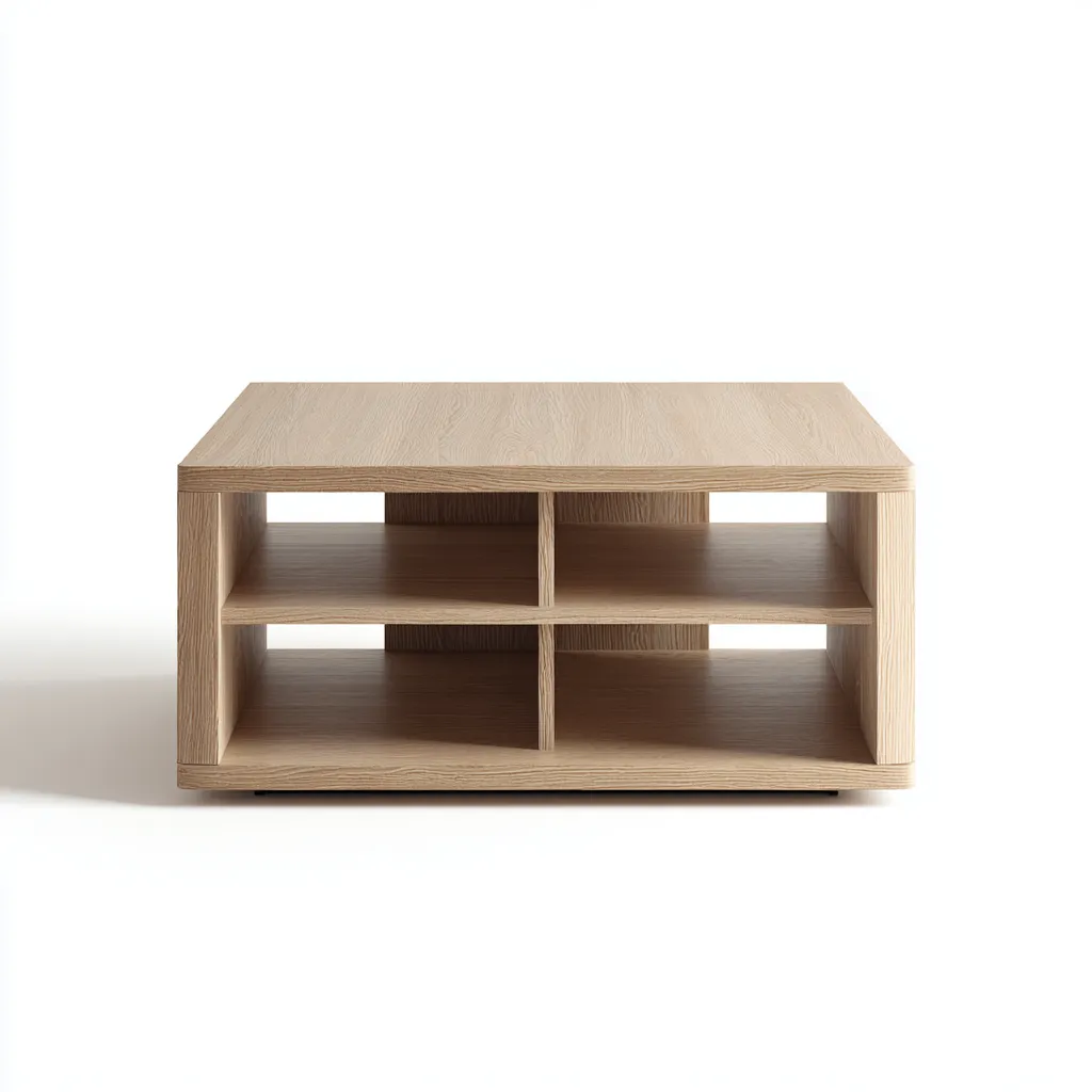 Tavolino da caffè - legno massello - 95x95x40 cm - marrone - design moderno-Shelterza