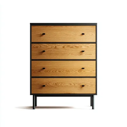 Cassettiera-legno-metallo-80x46x104 cm-naturale-nero-design moderno-Shelterza