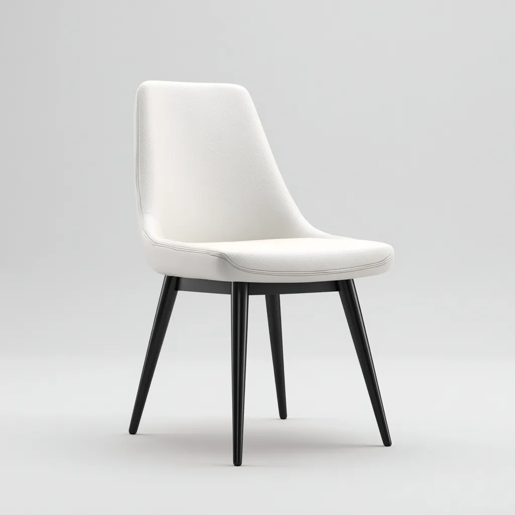 Sedia da pranzo - pelle sintetica - metallo - 54x47x84 cm - bianco - design moderno-Shelterza