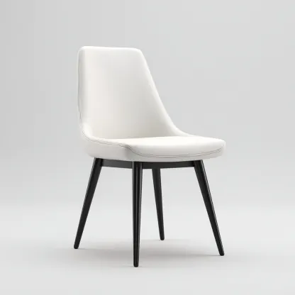 Sedia da pranzo - pelle sintetica - metallo - 54x47x84 cm - bianco - design moderno-Shelterza