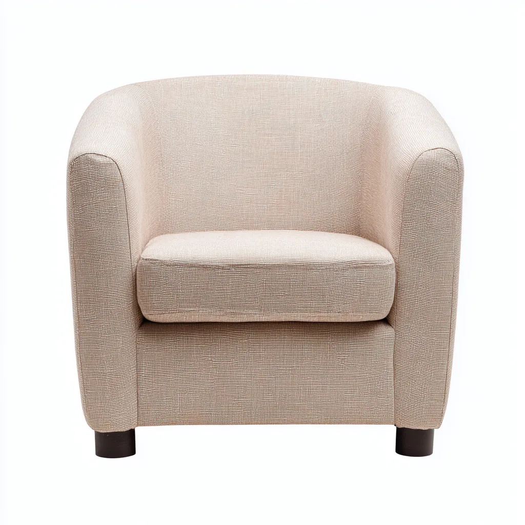 Poltrona - tessuto-legno - 78x72x82 cm - beige - stile moderno-Shelterza