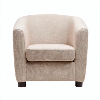 Poltrona - tessuto-legno - 78x72x82 cm - beige - stile moderno-Shelterza