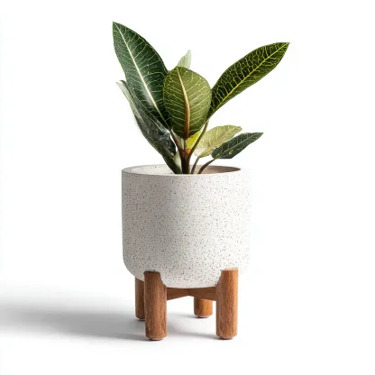 Vasi e supporti per piante-ceramica legno-23x23x34 cm-bianco-design moderno-Shelterza