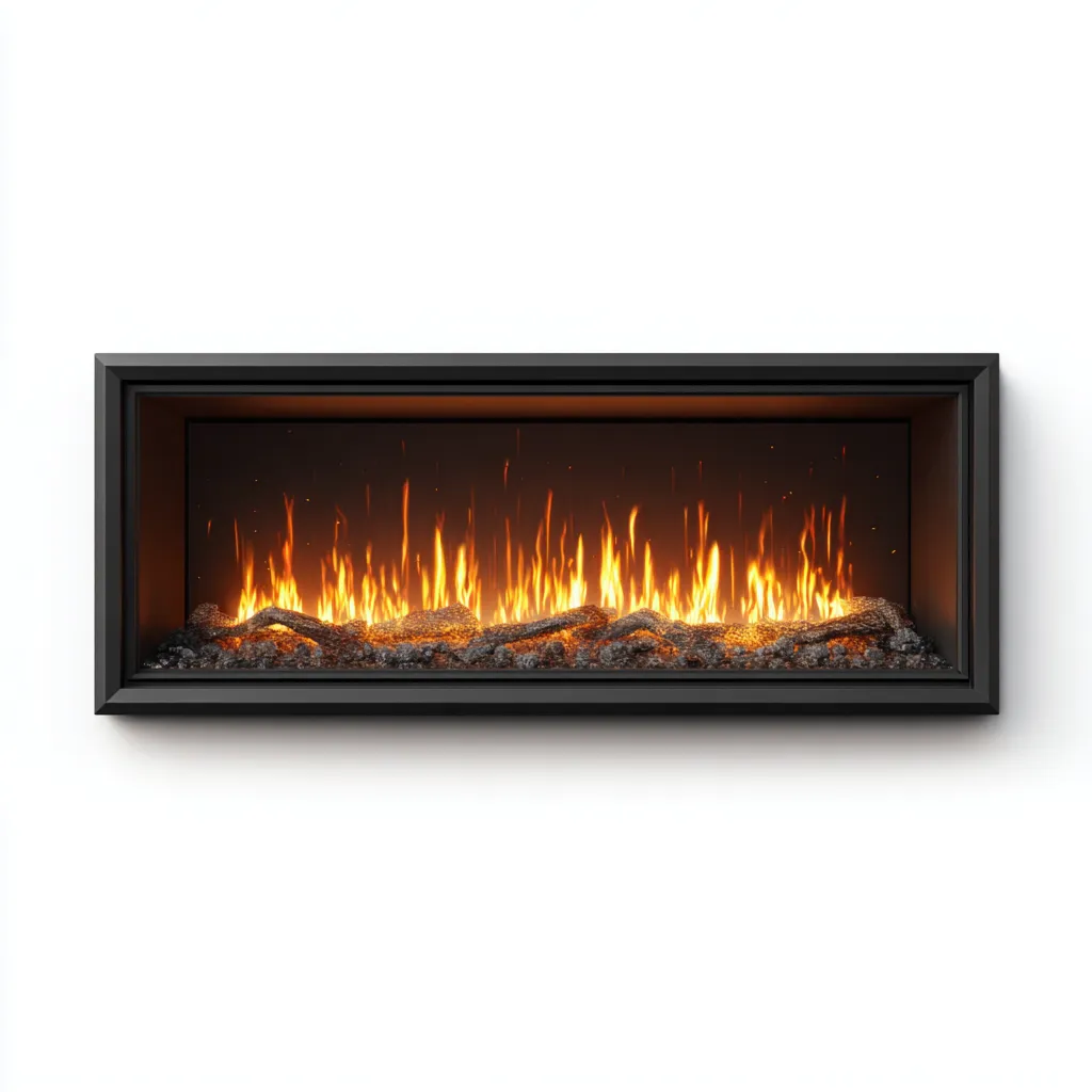 Camino elettrico - metallo-vetro - 130x18x42 cm - nero - design moderno-Shelterza