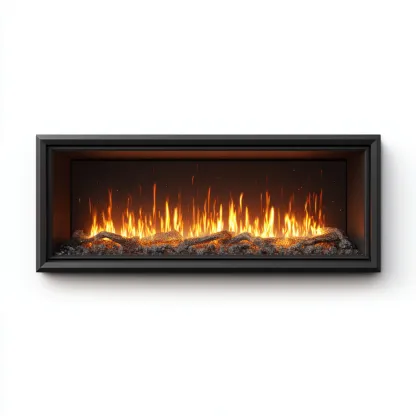 Camino elettrico - metallo-vetro - 130x18x42 cm - nero - design moderno-Shelterza