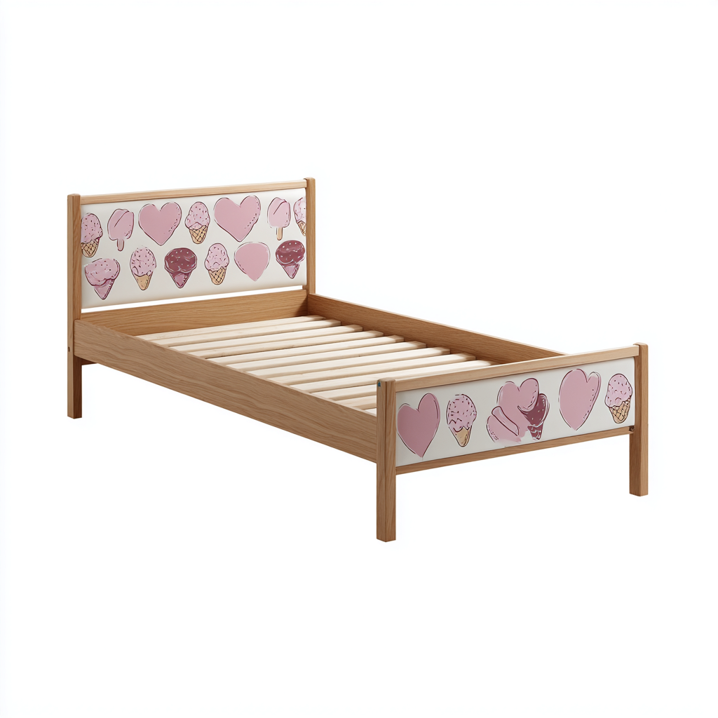Letto per bambini-legno di pino-140x78x72 cm-rosa-multicolore-design decorativo-Shelterza