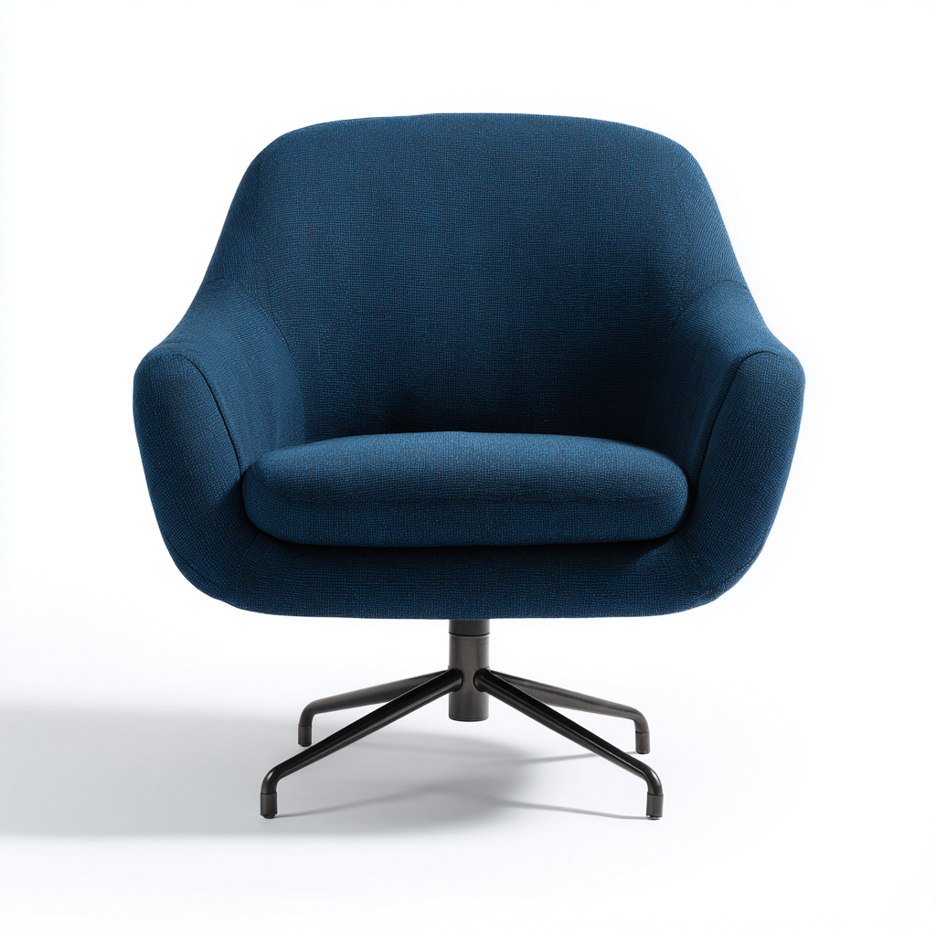 Poltrona - tessuto-metallo - 85x78x95 cm - blu - stile moderno-Shelterza