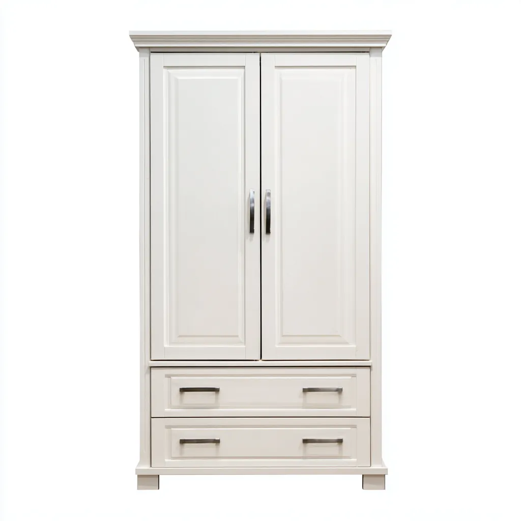 Armadio-legno-pannello-metallo-114x60x200 cm-Bianco-design classico-Shelterza