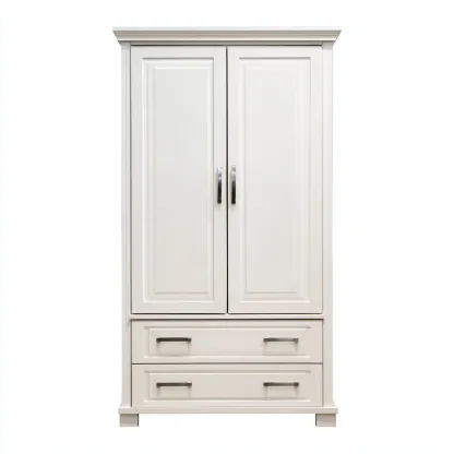 Armadio-legno-pannello-metallo-114x60x200 cm-Bianco-design classico-Shelterza