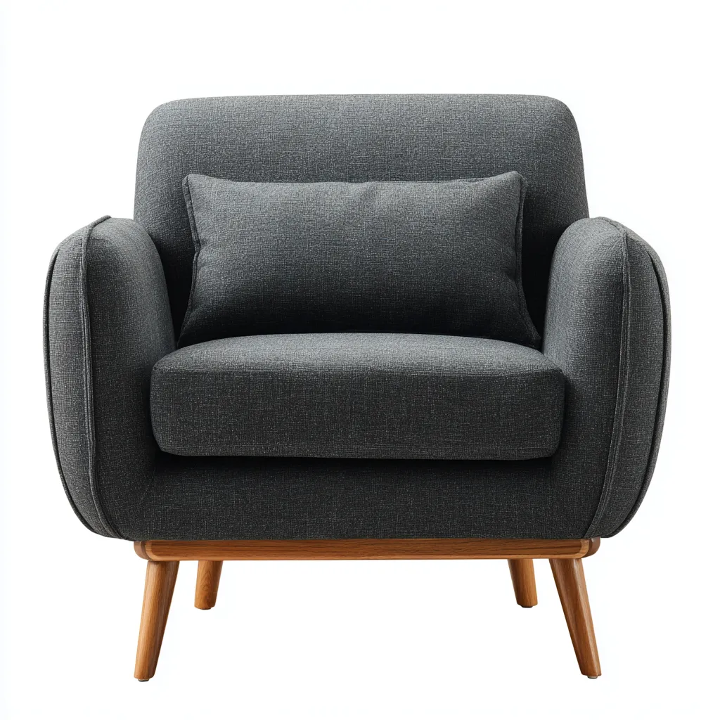 Poltrona - tessuto-legno - 94x90x95 cm - grigio scuro - stile moderno-Shelterza