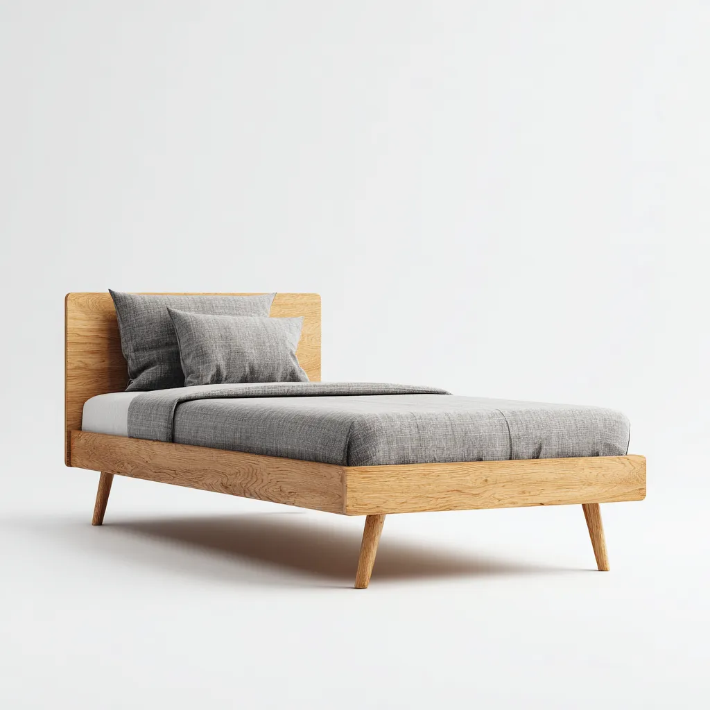 Letto per bambini-legno di rovere-160x80x75 cm-naturale-design moderno-Shelterza