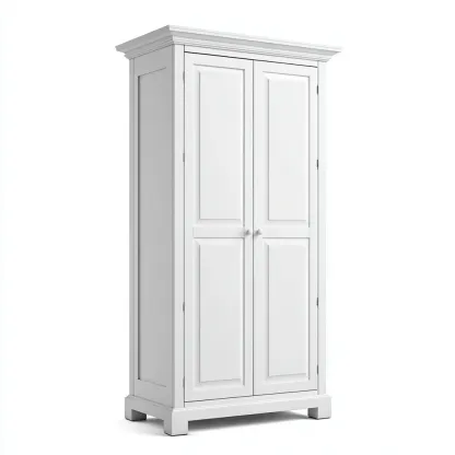 Armadio-legno-pannello-metallo-110x58x198 cm-Bianco-design classico-Shelterza