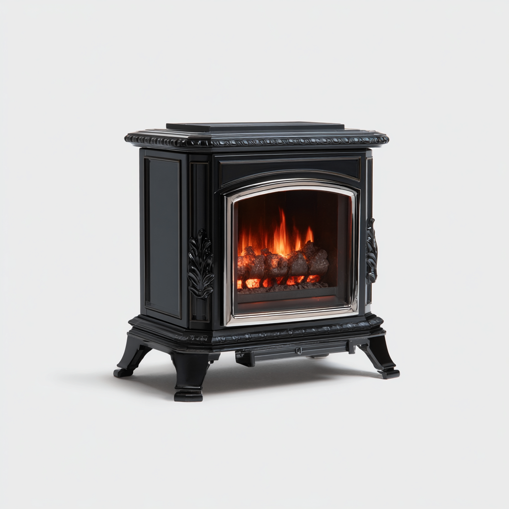 Camino elettrico - MDF-metallo-vetro - 64x38x78 cm - nero - design classico-Shelterza