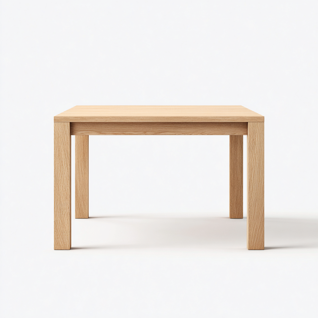 Tavolo da pranzo - legno massello - 120x120x75 cm - naturale - design minimal-Shelterza