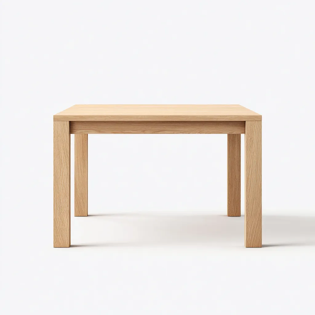 Tavolo da pranzo - legno massello - 120x120x75 cm - naturale - design minimal-Shelterza