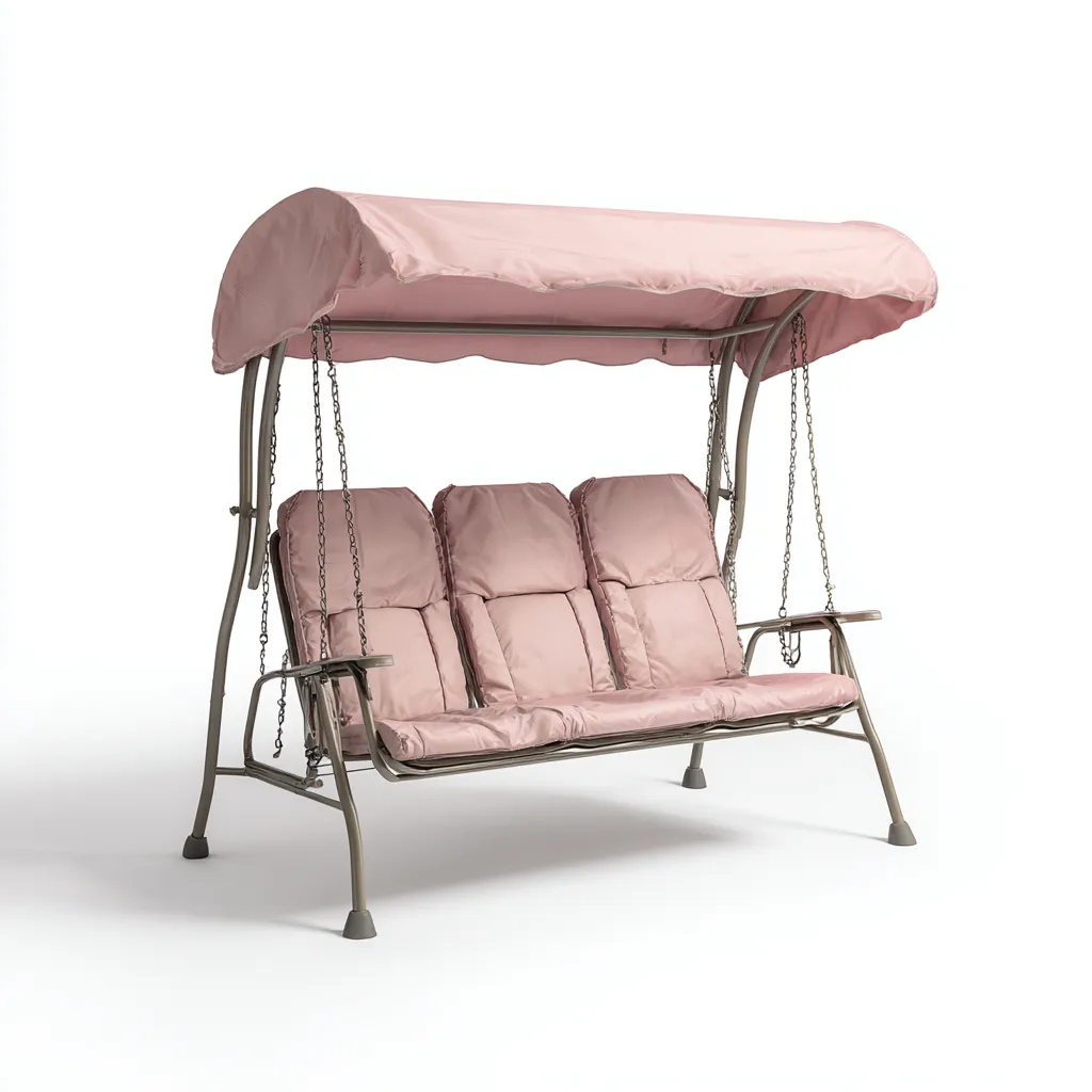Dondolo da giardino-metallo-tessuto-210x135x175 cm-rosa-design moderno-Shelterza