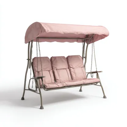 Dondolo da giardino-metallo-tessuto-210x135x175 cm-rosa-design moderno-Shelterza