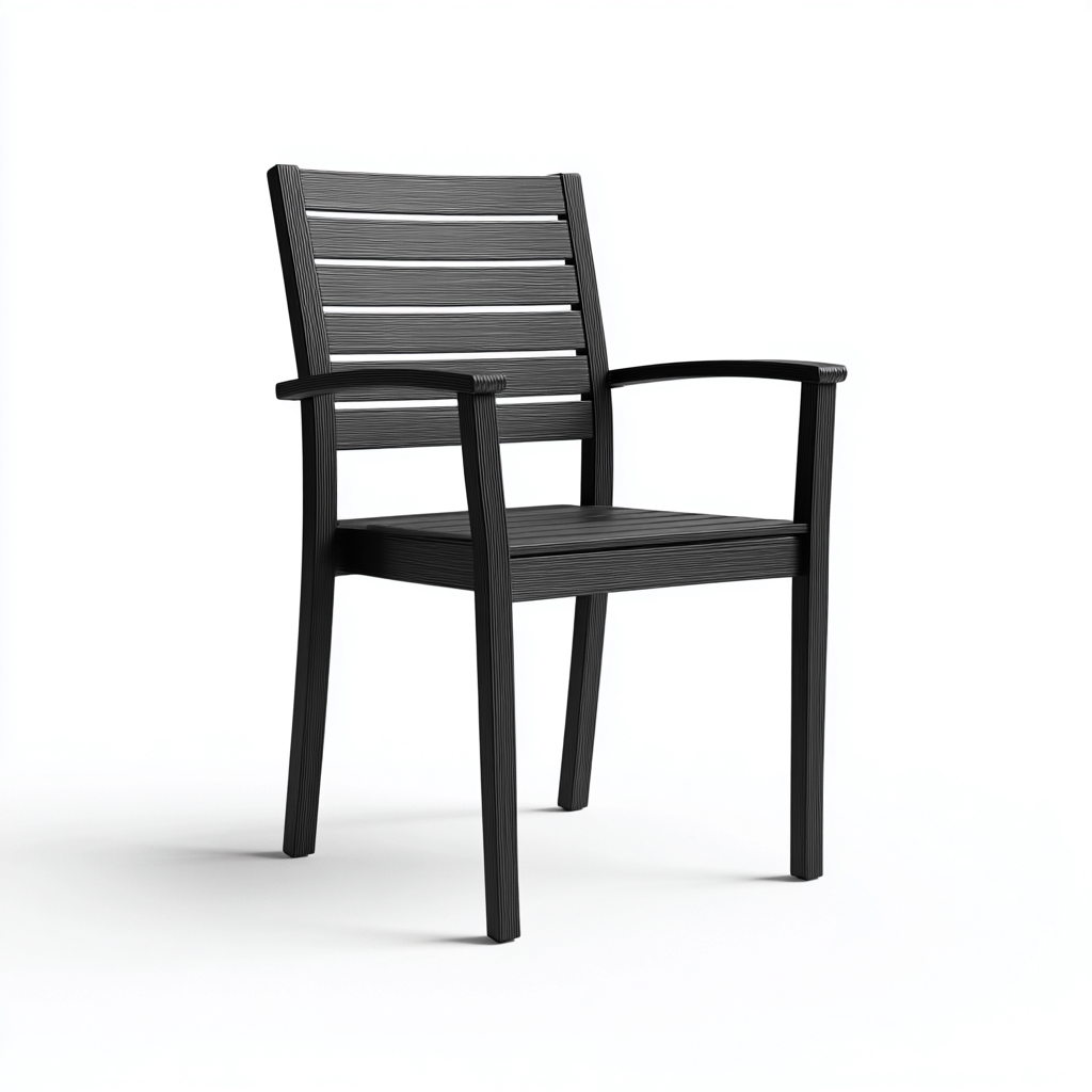 Poltrona da giardino-plastica-57x55x82 cm-nero-design moderno-Shelterza