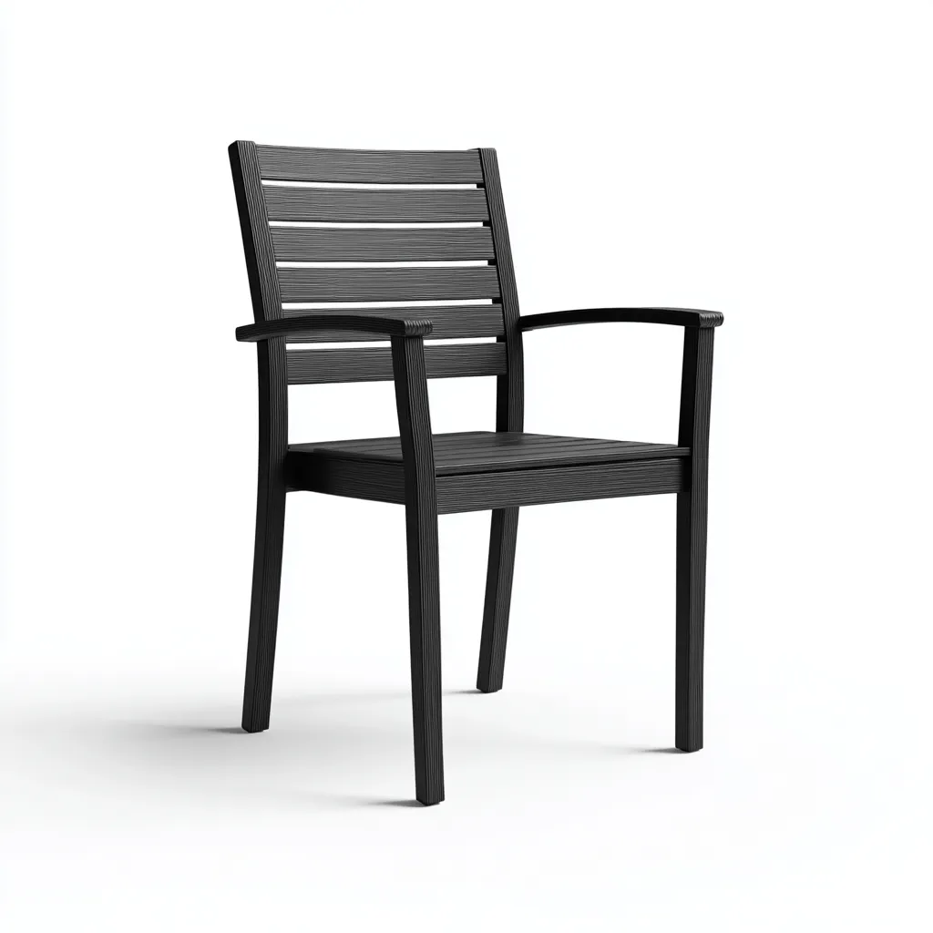 Poltrona da giardino-plastica-57x55x82 cm-nero-design moderno-Shelterza