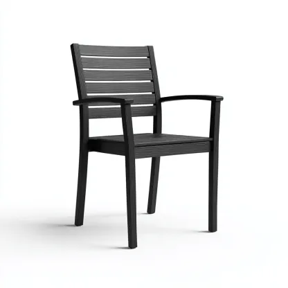 Poltrona da giardino-plastica-57x55x82 cm-nero-design moderno-Shelterza