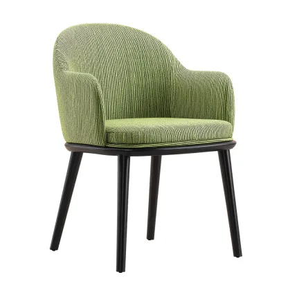 Sedia da pranzo - tessuto - legno - 55x49x83 cm - verde - design moderno-Shelterza