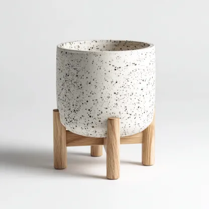 Vasi e supporti per piante-ceramica legno-26x26x38 cm-bianco-design moderno-Shelterza