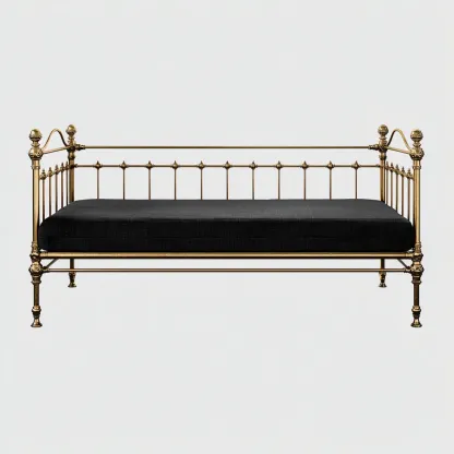 Divano letto-metallo-201x92x106 cm-ottone antico-design classico-Shelterza