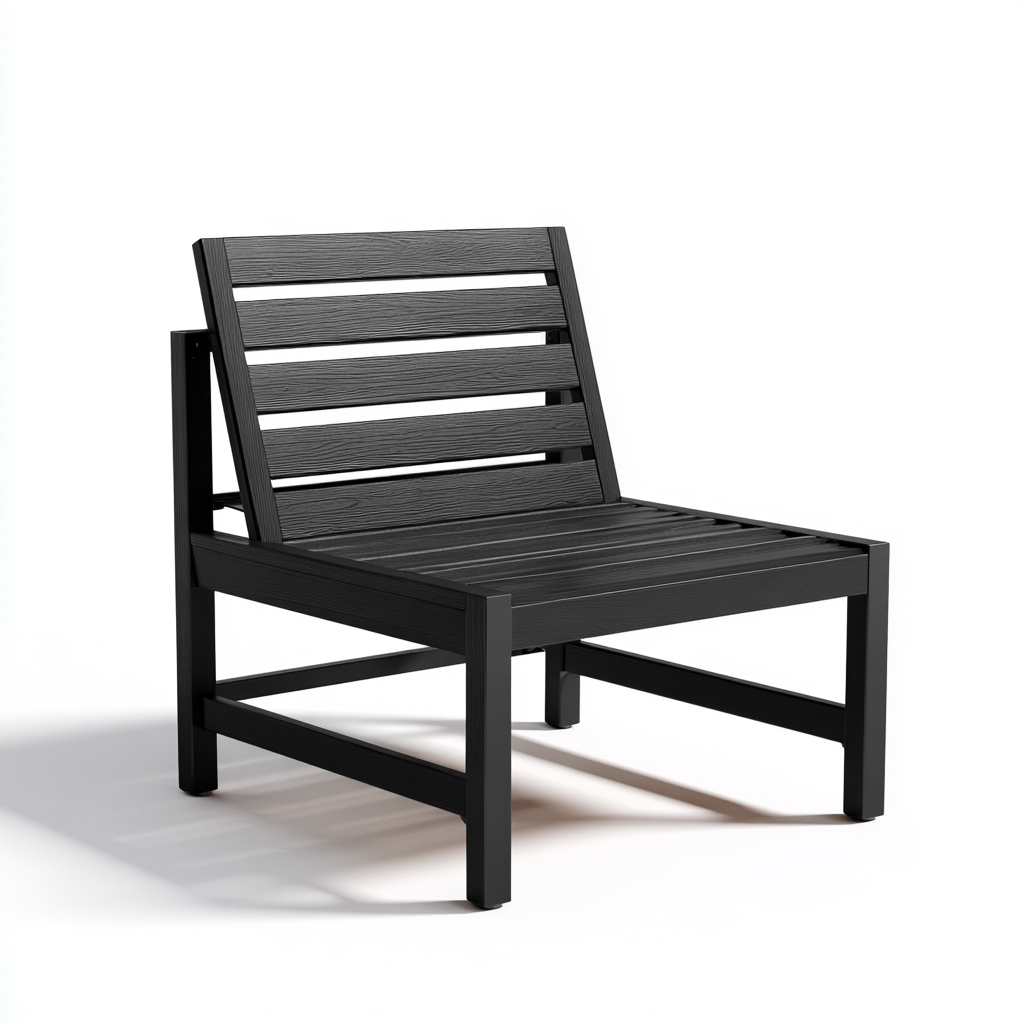Poltrona da giardino-legno-63x70x78 cm-nero-design moderno-Shelterza