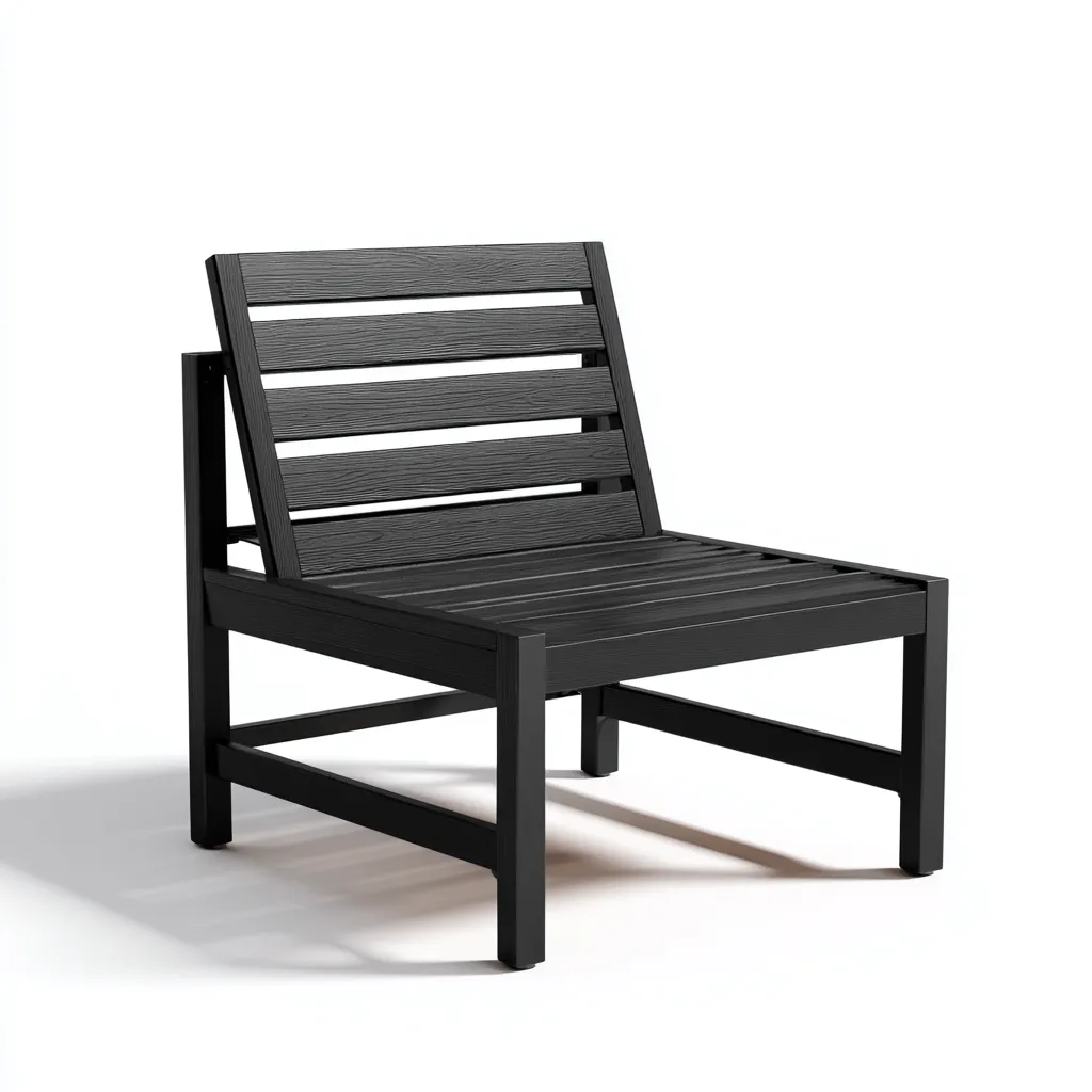 Poltrona da giardino-legno-63x70x78 cm-nero-design moderno-Shelterza