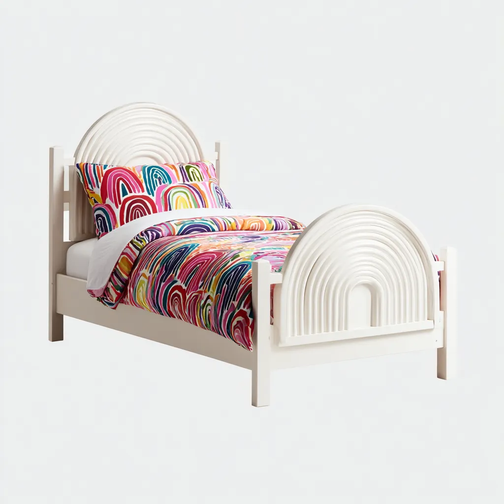 Letto per bambini-legno di pino-160x78x82 cm-bianco-design moderno-Shelterza