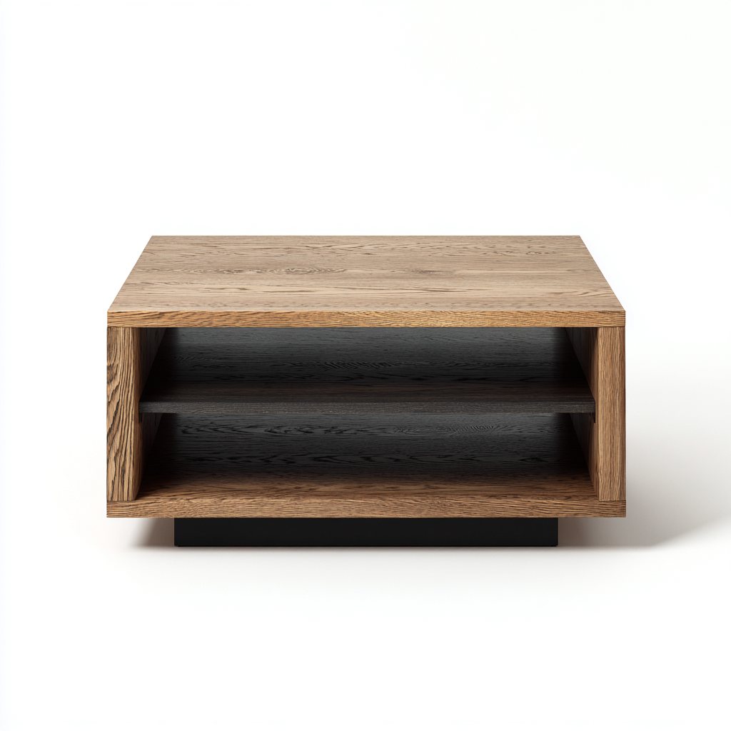 Tavolino da caffè - legno massello - 100x60x38 cm - marrone - design moderno-Shelterza