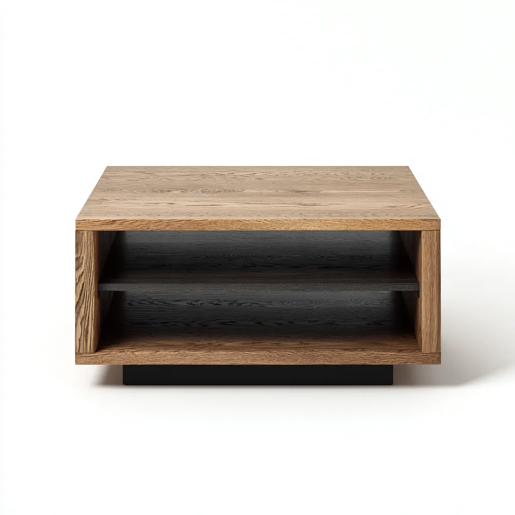 Tavolino da caffè - legno massello - 100x60x38 cm - marrone - design moderno-Shelterza