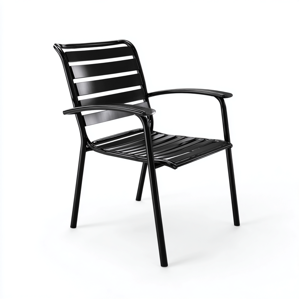 Poltrona da giardino-metallo-65x56x84 cm-nero-design moderno-Shelterza