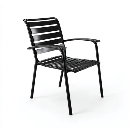 Poltrona da giardino-metallo-65x56x84 cm-nero-design moderno-Shelterza