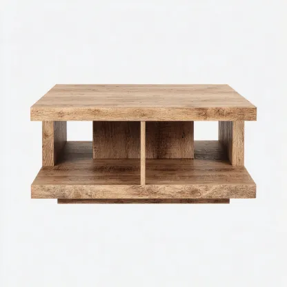 Tavolino da caffè - legno massello - 90x60x40 cm - marrone - design moderno-Shelterza